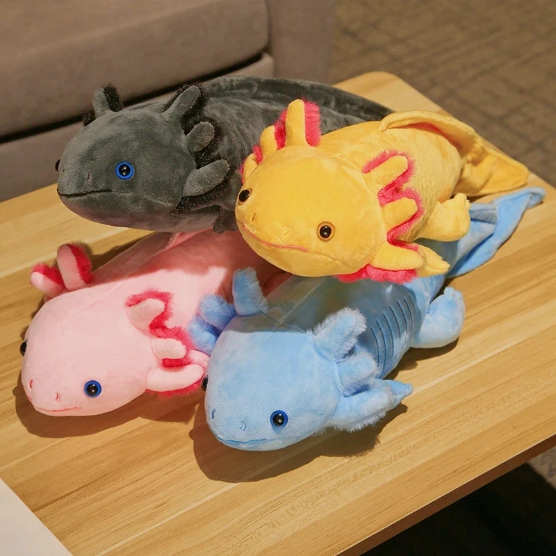 

Kawaii Axolotl плюшевая игрушка, мягкая рыба, ящерица, кукла, мультяшная Axolotl подушка в виде животного, прекрасные розовые синие рептилии, игрушки для детей, подарок