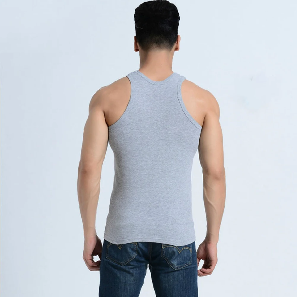Tank Top Casual Men Bodybuilding Clothing Fitness Mens Sleeveless Gyms Vests Cotton Singlets Muscle Tops Plus Size XXXL 3colors images - 6