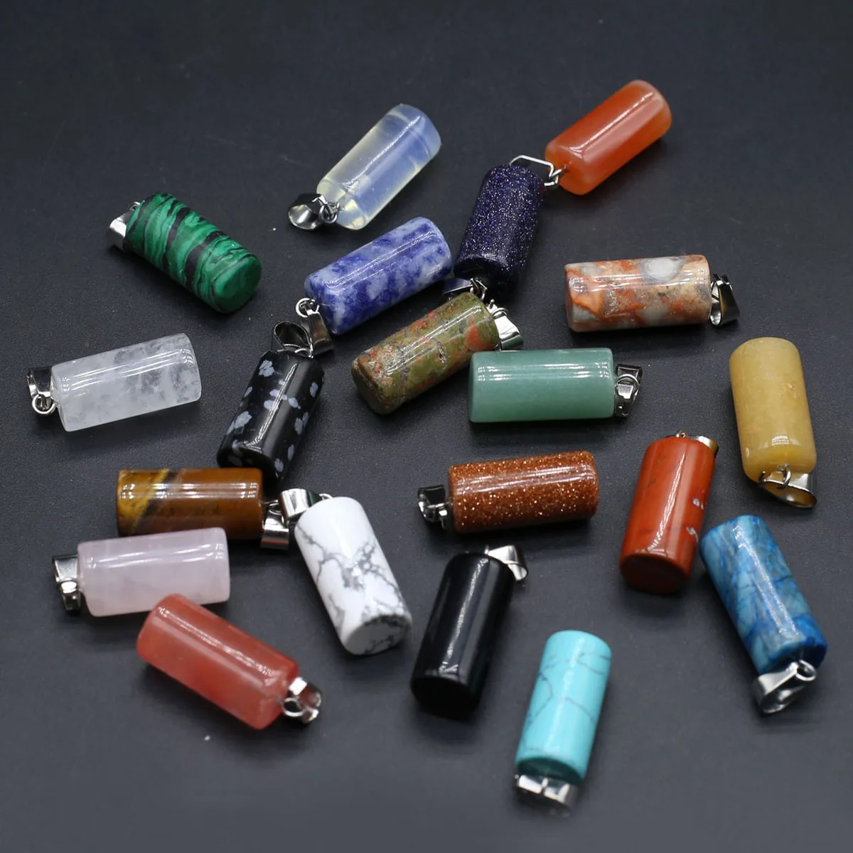 Цилиндрический нефритовый малахитовый зеленый Aventure кулон 20x8 мм натуральный камень высокое качество ювелирных изделий DIY ожерелье серьги аксессуары