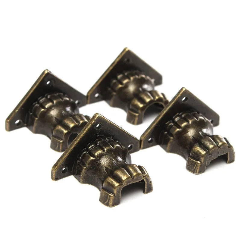 

4pcs Antique Brass Jewelry Chest Wood Box Decorative Feet Leg Corner Protector For Furniture Cabinet Protect Hardware