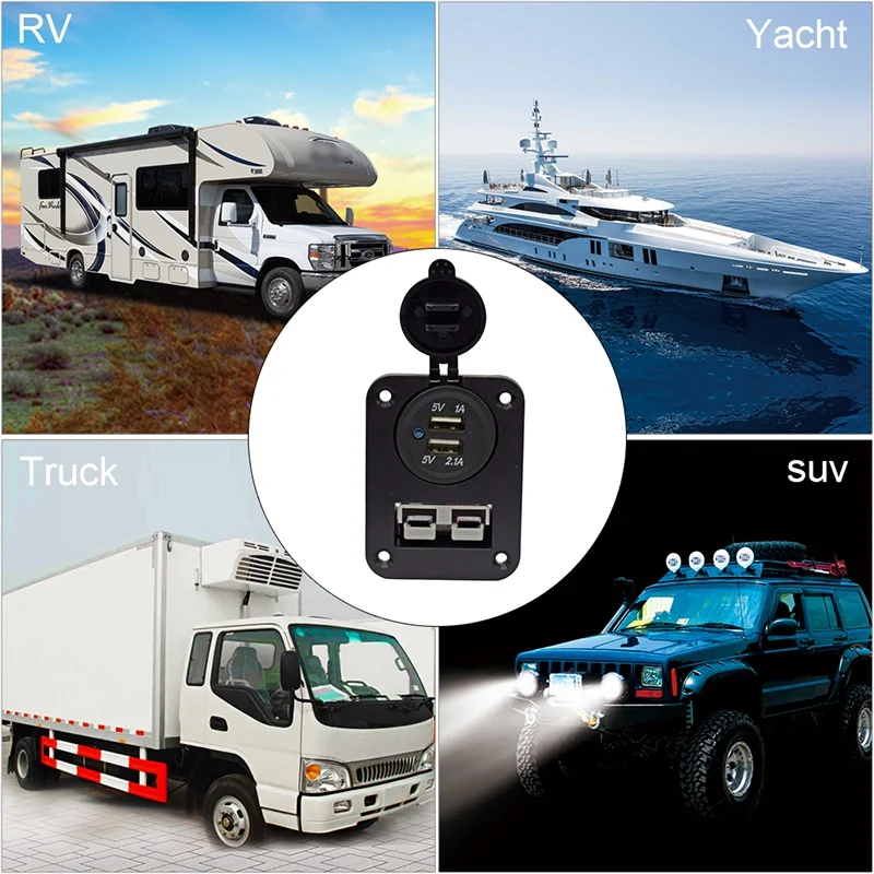 Утопленное крепление Андерсон штепсельная розетка двойной USB зарядное