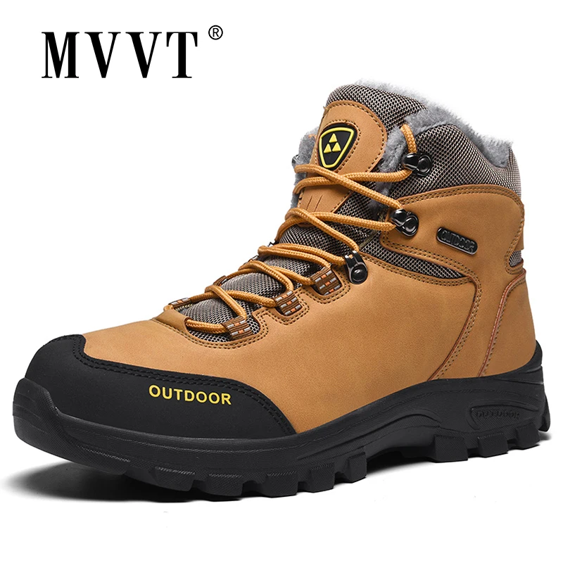 

Outdoor Winter Men Hiking Shoes For Climbing Men's Sneakers Rubber Wearable Hiking Boots With Fur Warm Trekking Shoes