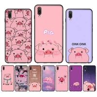 cartoon pig phone case case for oppo reno realme c3 6pro cover for vivo y91c y17 y19