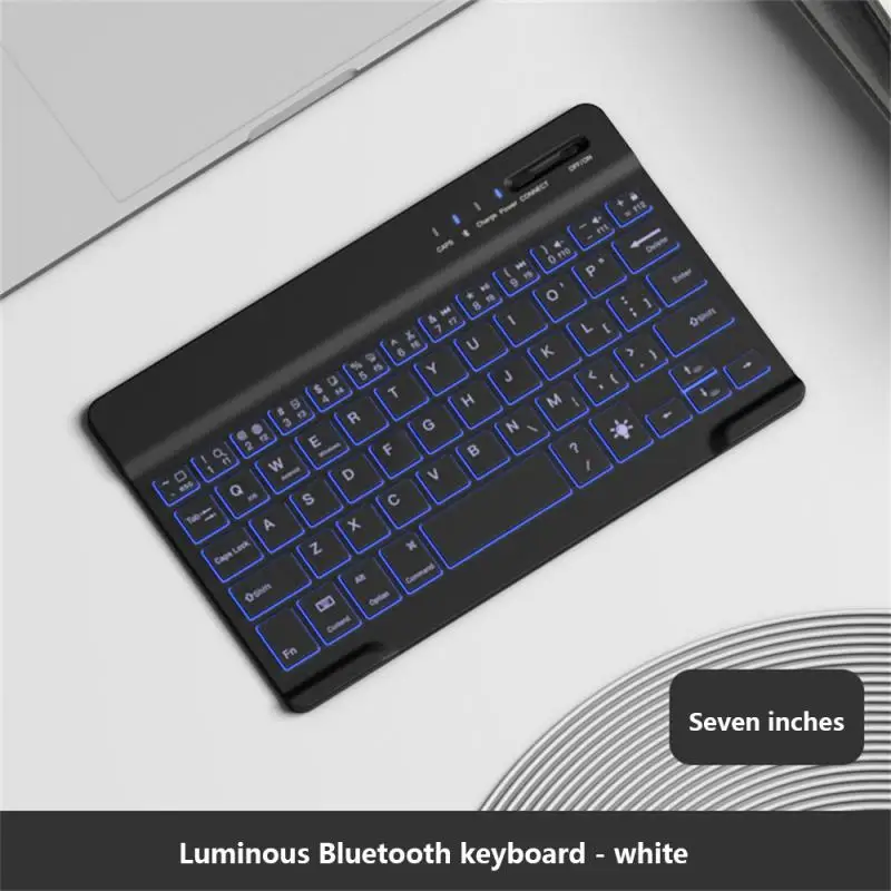 

180mA Backlit bluetooth-compatible 3.0 keyboard for mobile phone ipad tablet computer seven-color luminous magnetic keyboard