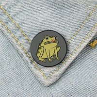 frog derp pattern printed pin custom funny brooches shirt lapel bag cute badge cartoon enamel pins for lover girl friends