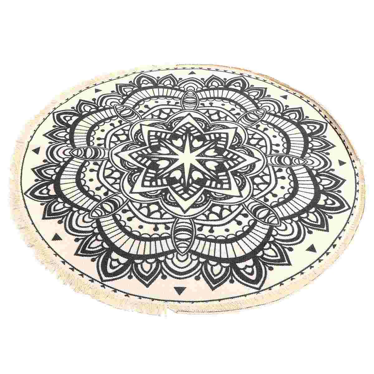 

Nordic Style Round Bohemian Carpet Ethnic Style Floor Mat Bedroom Tassels Rug
