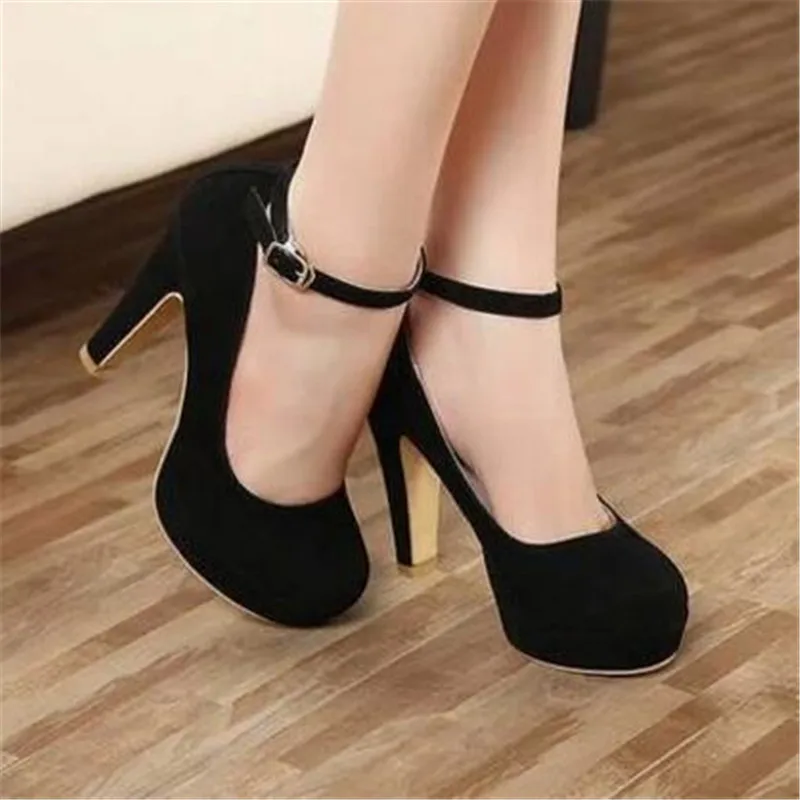 

2023 Woman Pumps Autumn Thick Heel Shoes Ol High-heeled Shoes Female 10cm High Heels Female Shoes Women Suede Thick Heel Shoes