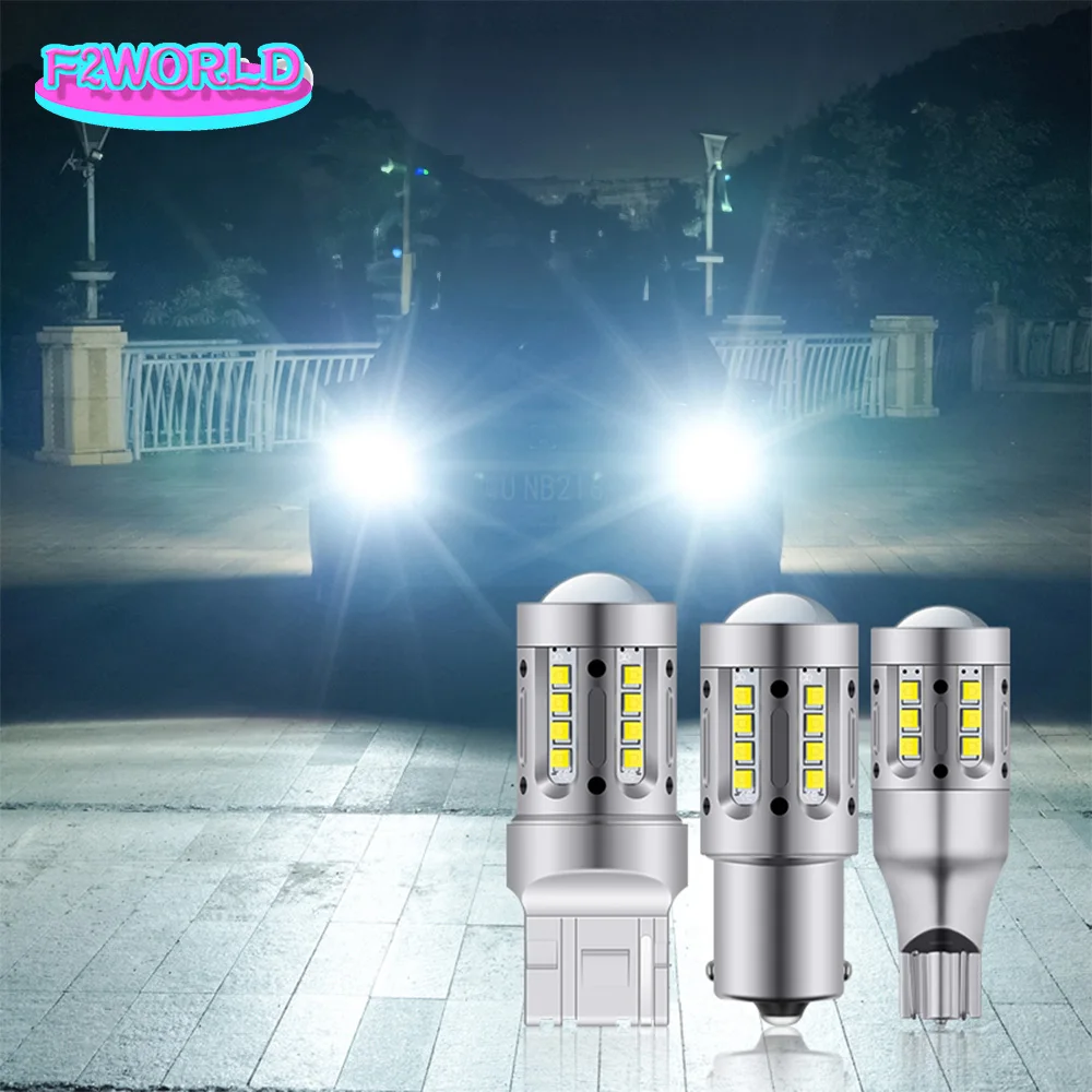 2 шт. светодиодные лампы T15 1156 P21W BA15S T20 W16W WY21W W21W