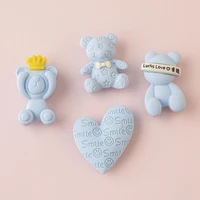 4pcs cute blue bear heart fridge magnetic stickers wedding gifts home decor children toys fridge magnets blackboard stickers