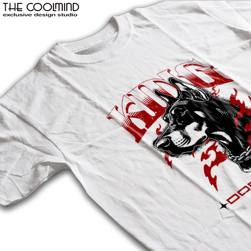 Coolmind U0031-T2 Doberman God Print Мужская футболка Крутая эксклюзивная мужская с рисунком