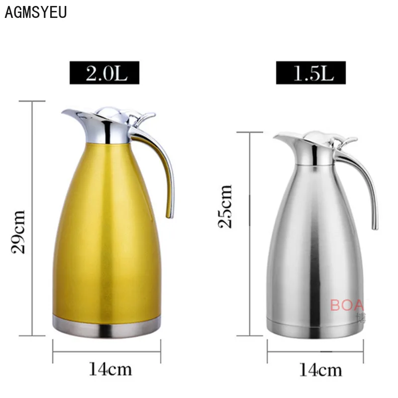 Термос из нержавеющей стали AGMSYEU термос с двойным слоем бытовая Емкость 2 л для