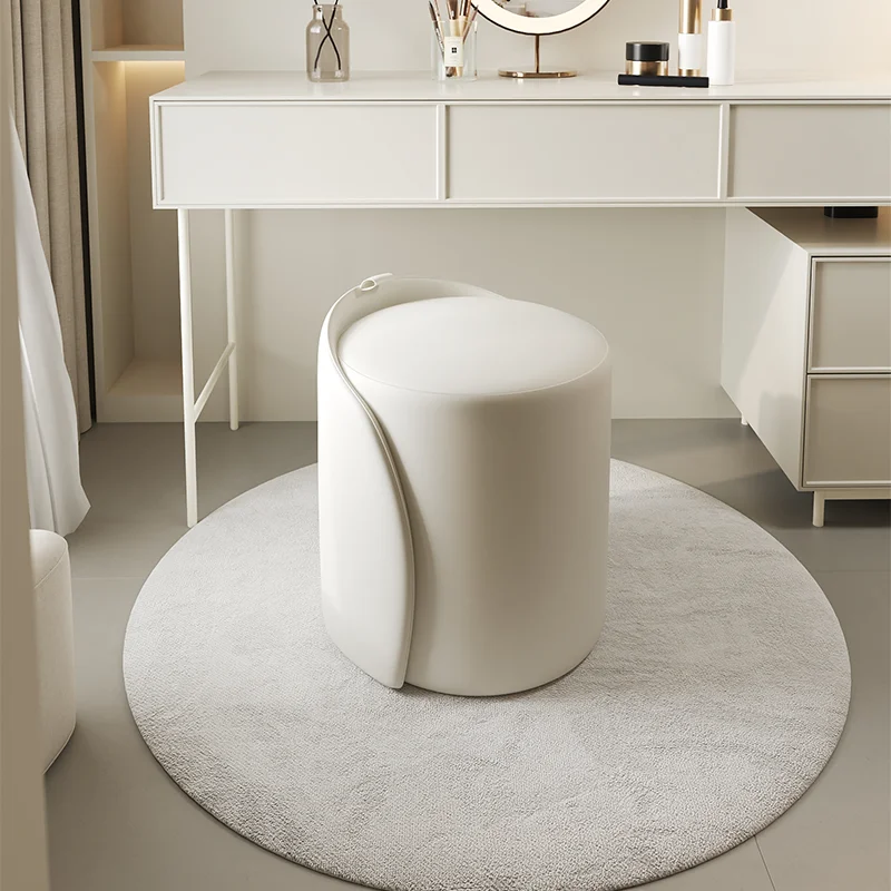 

Свадебный кожаный дневной круглый маленький стул в скандинавском стиле, современный туалетный стул, мебель в скандинавском стиле