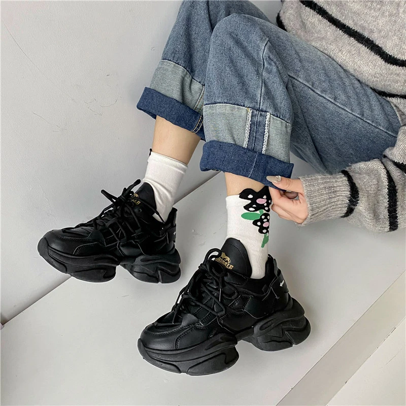 2023 Autumn Women's Flat Sports Shoes Breathable Women's Thick Sole Shoes Sports Shoes Women's Sports Shoes Zapatillas