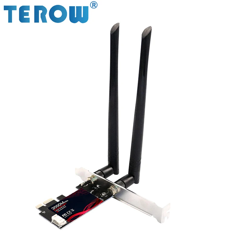 

TEROW 3000 Мбит/с двухдиапазонный Wi-Fi адаптер Intel AX210 PCI-X беспроводной 2,4G/5,8G/6 ГГц Bluetooth 5,0 сетевая карта для настольного ПК