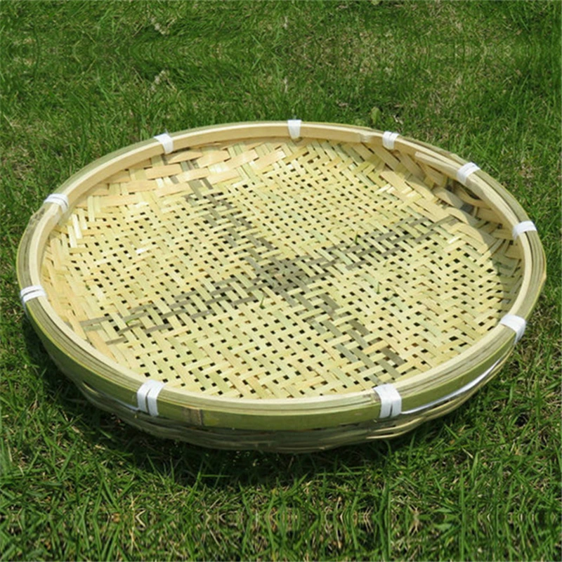 

handmade bamboo woven perforated bamboo screen large hole fine hole household dry tea round bamboo board dustpan rice screen