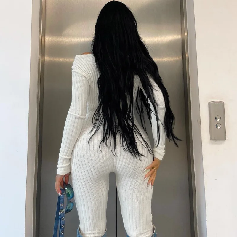 New European And American Women's Solid Color Round Neck Buttoned Slim Fit Hip Lifting Exercise Yoga Jumpsuit