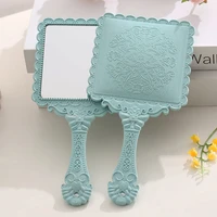 nordic ins small plastic round mirror living room bedroom mirror dressing vintage hand make up mirror home decorative