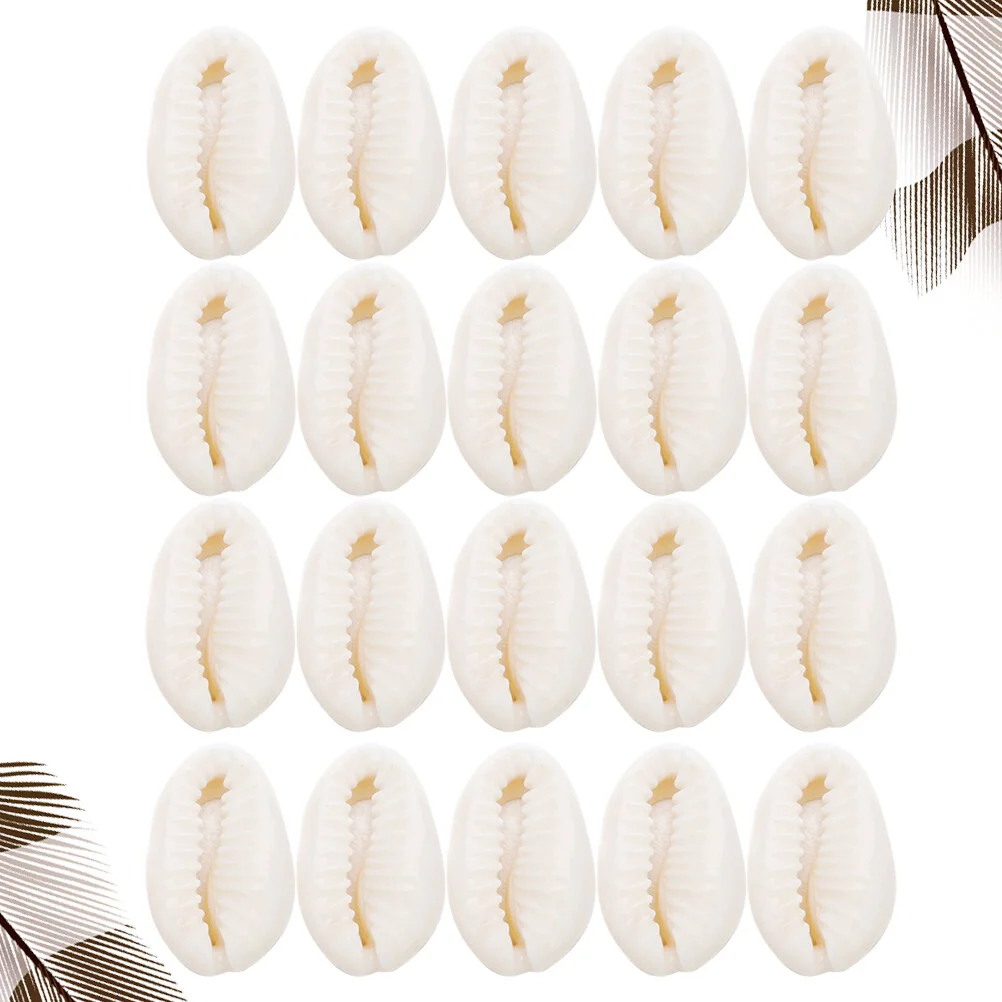 40pcs White Natural Spiral Shell Beads Shells Beach Seashells Cowrie Shells Charms Pendant with Hole for DIY Craft Wind Chimes