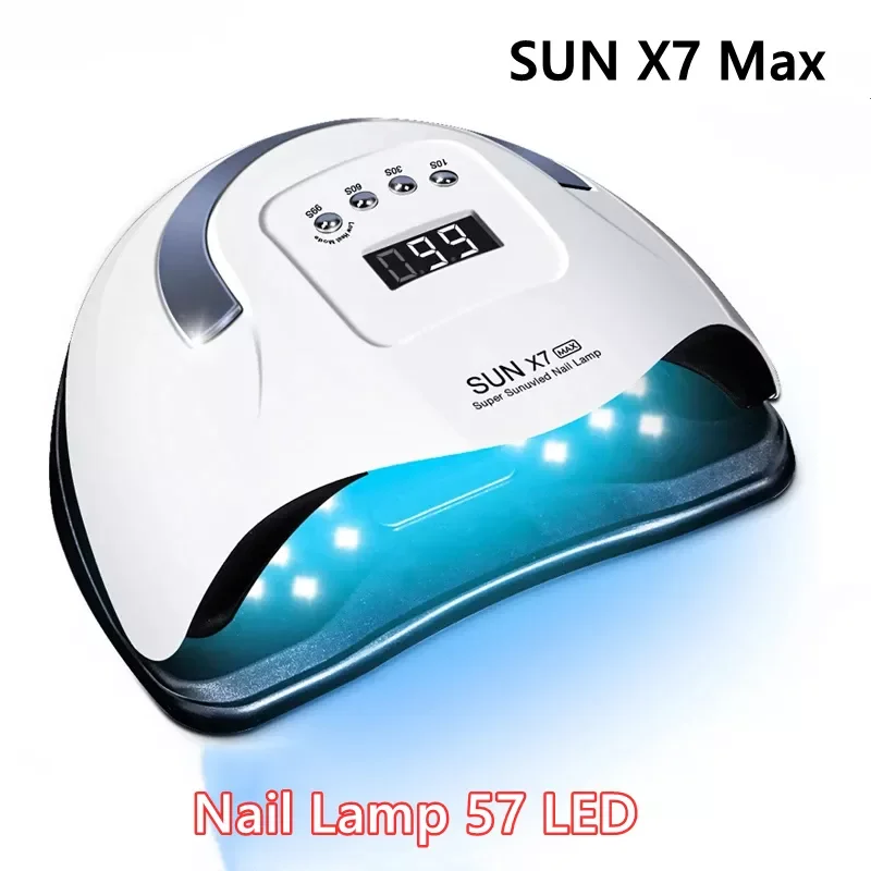 

NEW2022 X7 Max 180W Nail Lamp 4-Speed Auto 57LED UV Lamp Quick Dry Nail Gel Dryer Lamp Professional Phototherapy Manicure Nail D