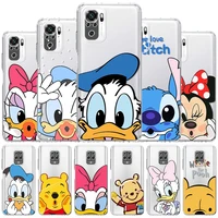 mickey stich donald duck clear case for xiaomi redmi note 10 9 8 11 pro k40 10s 9s 9a 9c 9t 8t 7 10c silicone phone cover soft
