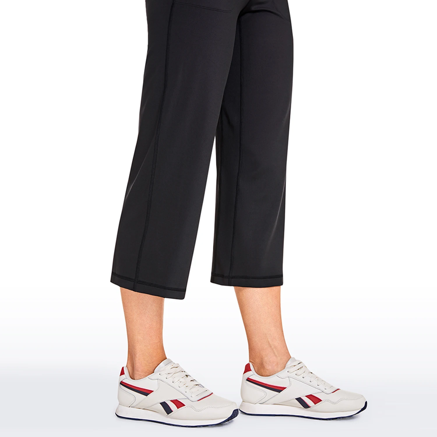 CRZ YOGA Women's Capri Stretchy Wide Leg Sweatpants with Pockets High Waist Lounge Pants - Naked Feeling Soft Inseam: 23 inches