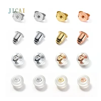 jicai 925 sterling silver earring back plug small ear butterfly earring stopper back silver platinum gold color rose gold color