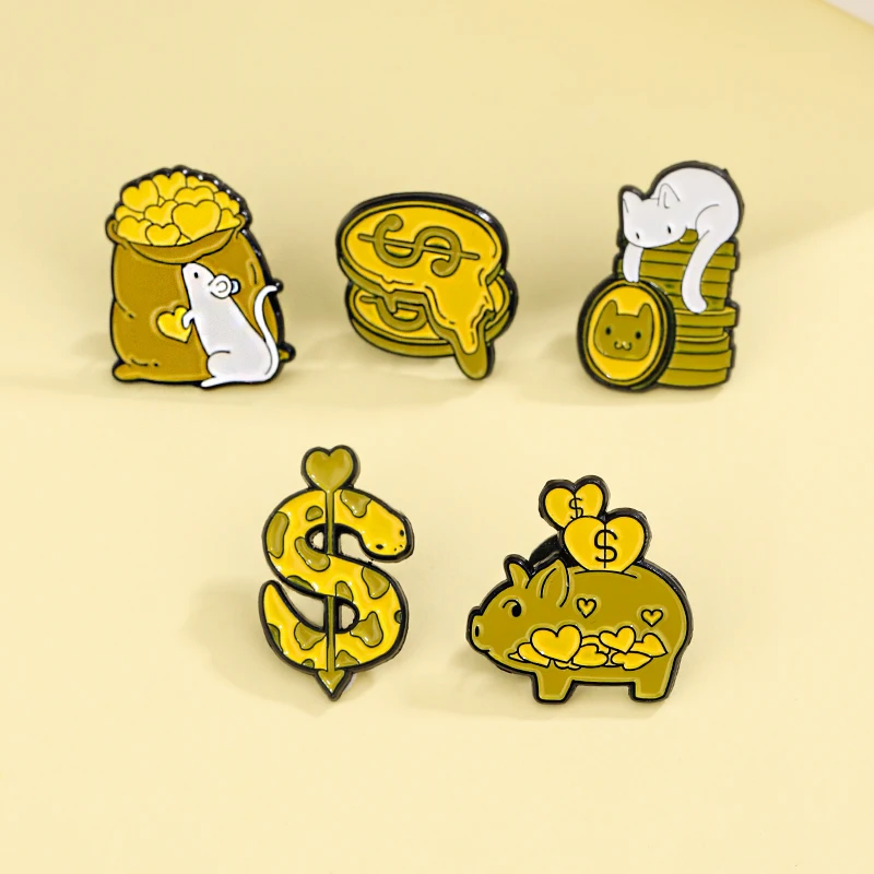 Эмалированная заколка Забавный отворот фотоэлемент для ювелирных украшений