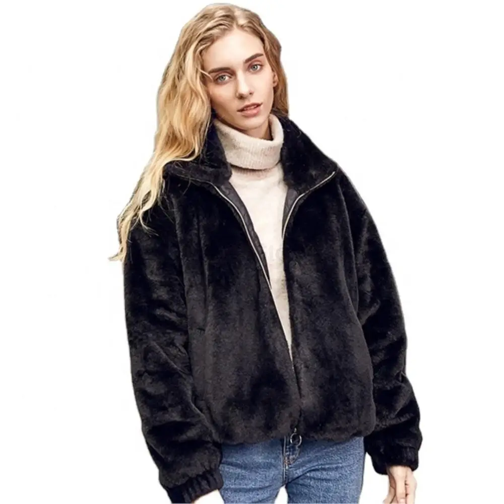 Luxury Winter Women's Coat Fashion Designer Simple Teddy Fur Coat Pocket Short Style Pure Color Soft Zipper Fur Women's Jackets