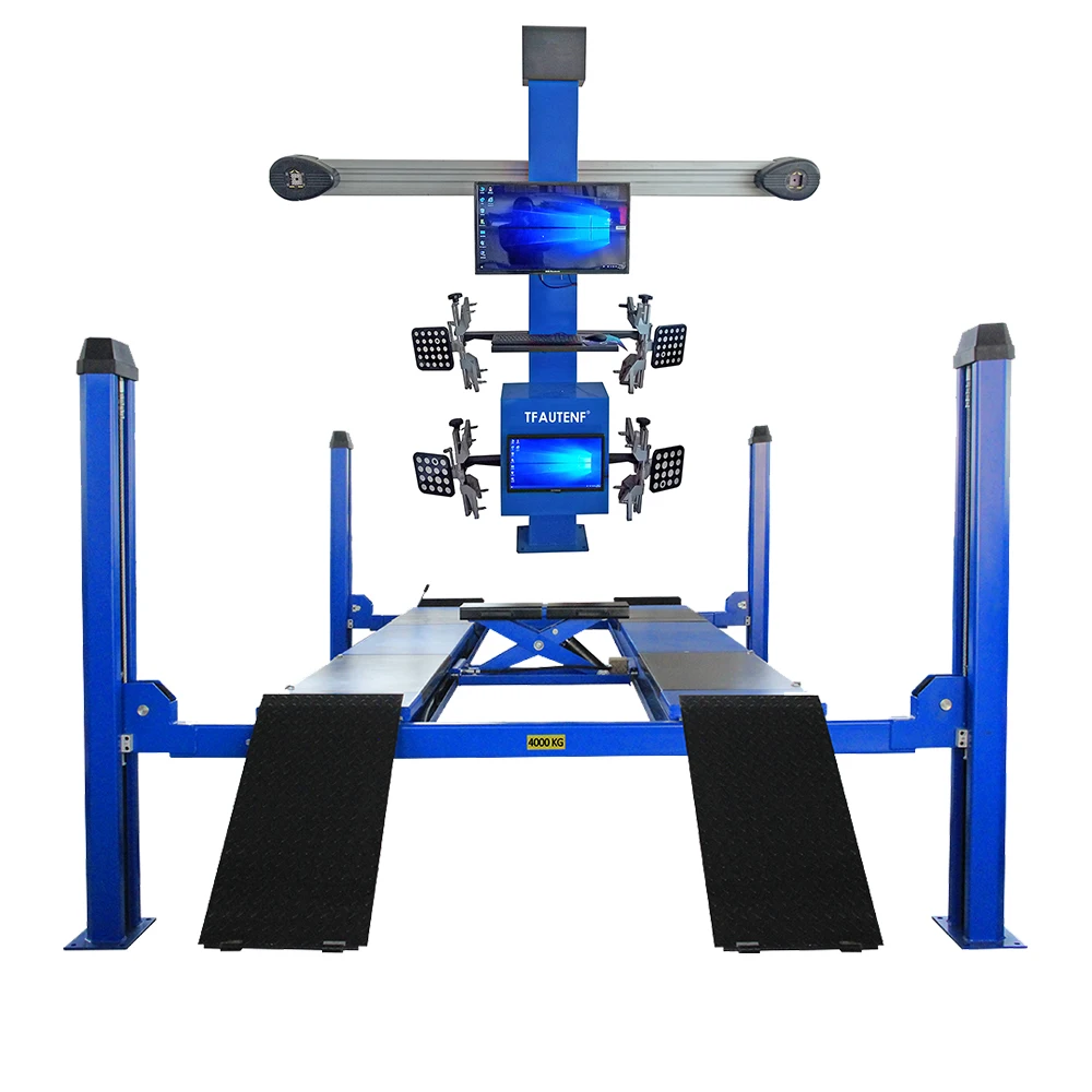 

3D HD Car Wheel Aligner With Four Post Car Lift Combination For Vehicle Repair Workshop / Auto Wheel Alignment System