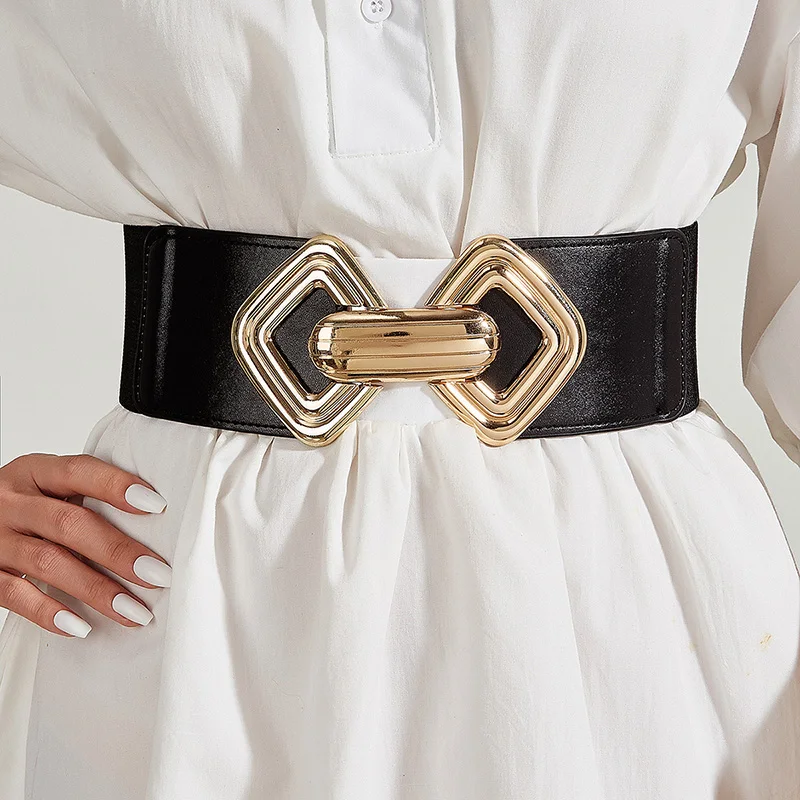 Luxury Brand Elastic Wide Corset Belt for Women Designer Waist Strap Female Dress Coat Decorated Waistband