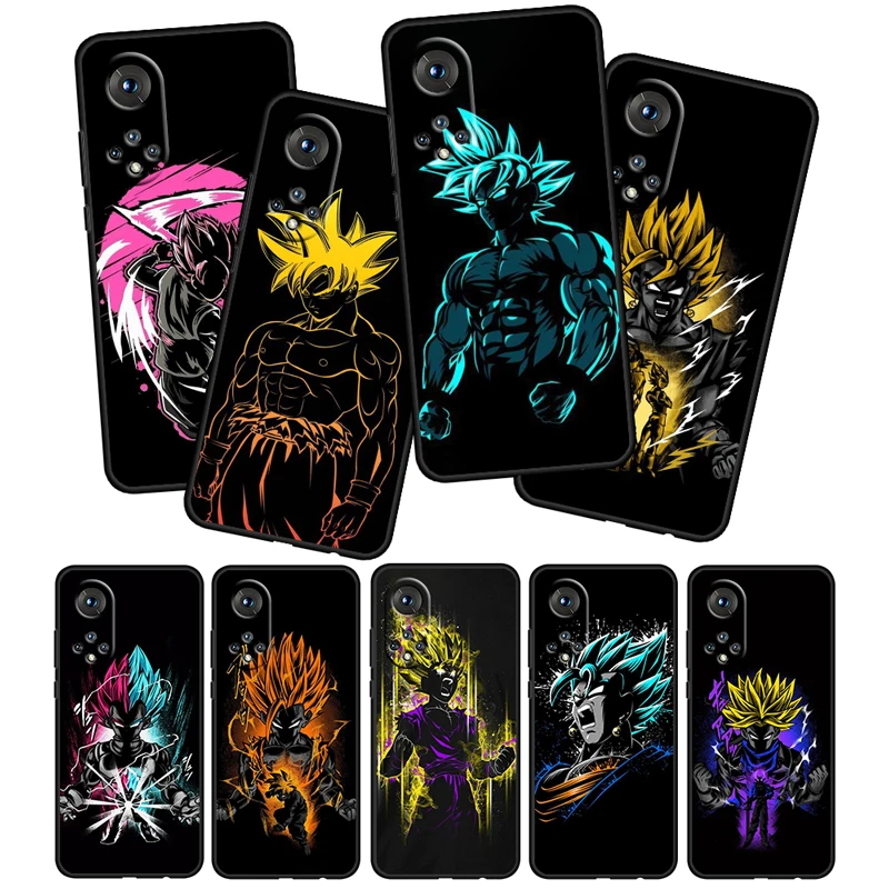 

Dragon Ball Emoticons For Honor 60 50 30 20 Pro Plus 5G 4G Funda Coque Capa Cover Magic3 Play5 5T Soft Silicone Black Phone Case