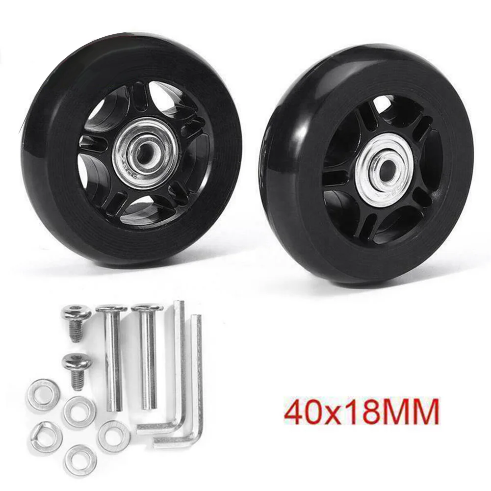

1Set Luggage Wheel Suitcase Replacement Wheels Black With Screw Repair Tool Travel Accessories Solid Suitcase