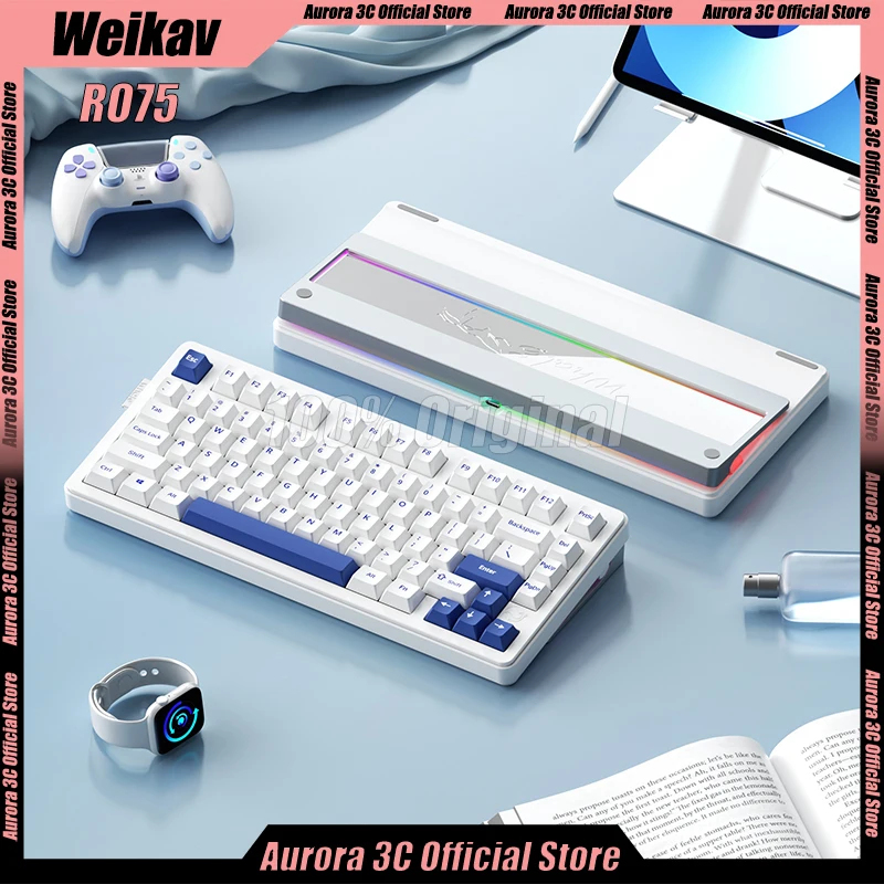 Новый комплект механической клавиатуры Weikav Ro75 из алюминиевого сплава с ЧПУ 3
