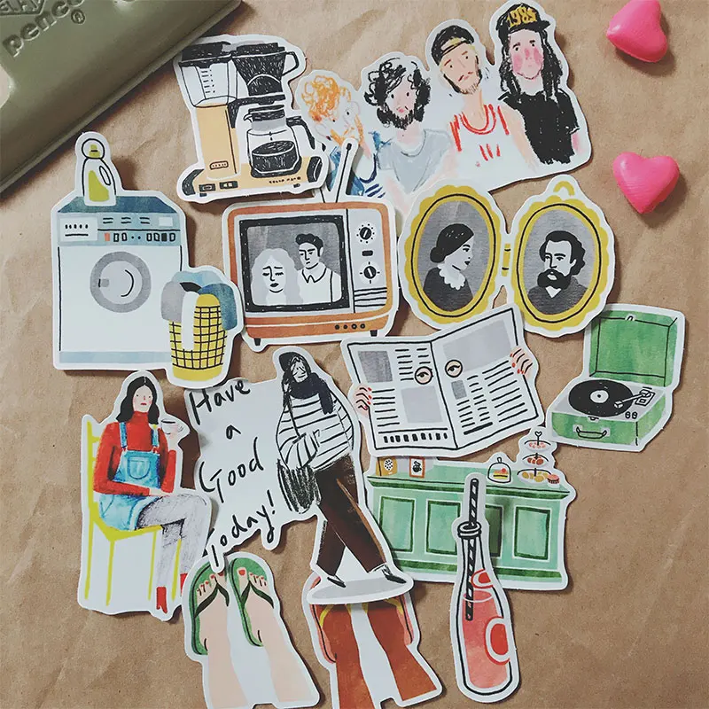 

23pcs have a good day Waterproof laptap stickers for Home decor on laptop decal fridge skateboard doodle toy sticker