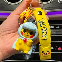 creative disguise up to duck pikachu kawaii keychain pendant doll pok%c3%a9mon cartoon anime couple bag pendant small gift