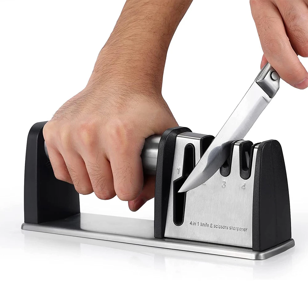 

Knife Sharpener 4 in 1 Kitchen Blade Scissor Sharpening Tool Professional Chef's Kitchen Knife Knives Accessories Knife Sharpene