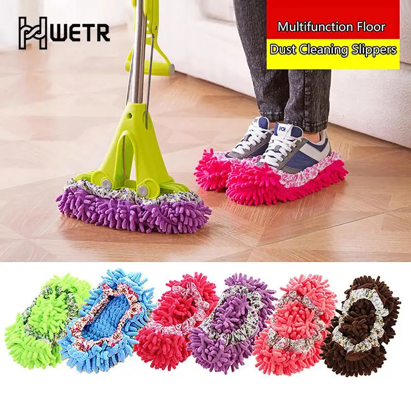 

2 Pcs Multifunctional Floor Cleaning Lazy Shoe Cover Dust Collector Slippers Dust Removal Foot Socks Mop Cap