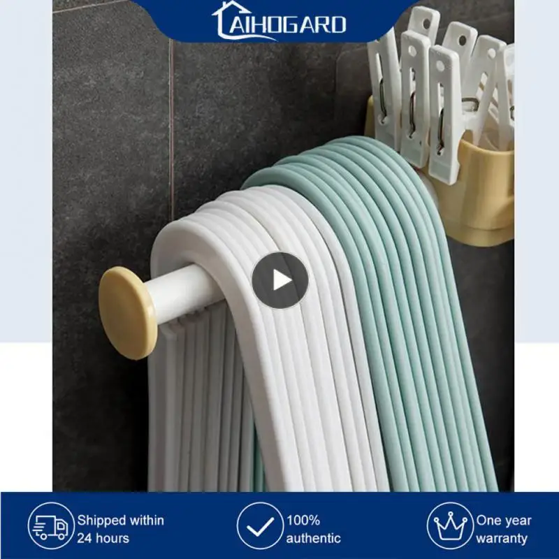 

Multifunctional Collapsible Storage Rack Free Punching And Pasting Wall-mounted Retractable Storage Rack Balcony Hanger Hook