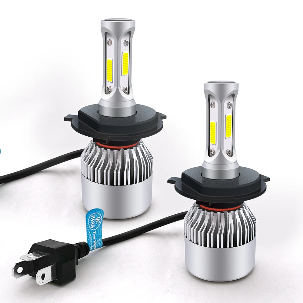 

2pcs H4 S2 Universal Car LED Headlight DC 9~32V 8000lm 6500K Aluminum IP67 72w Super Bright White Light Car Accessory