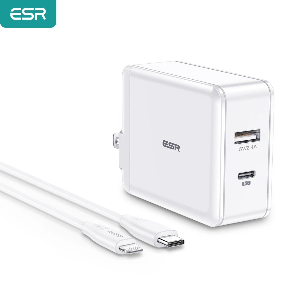 Зарядное устройство ESR с разъемом USB Type-C на Lightning 30 Вт 5 В |