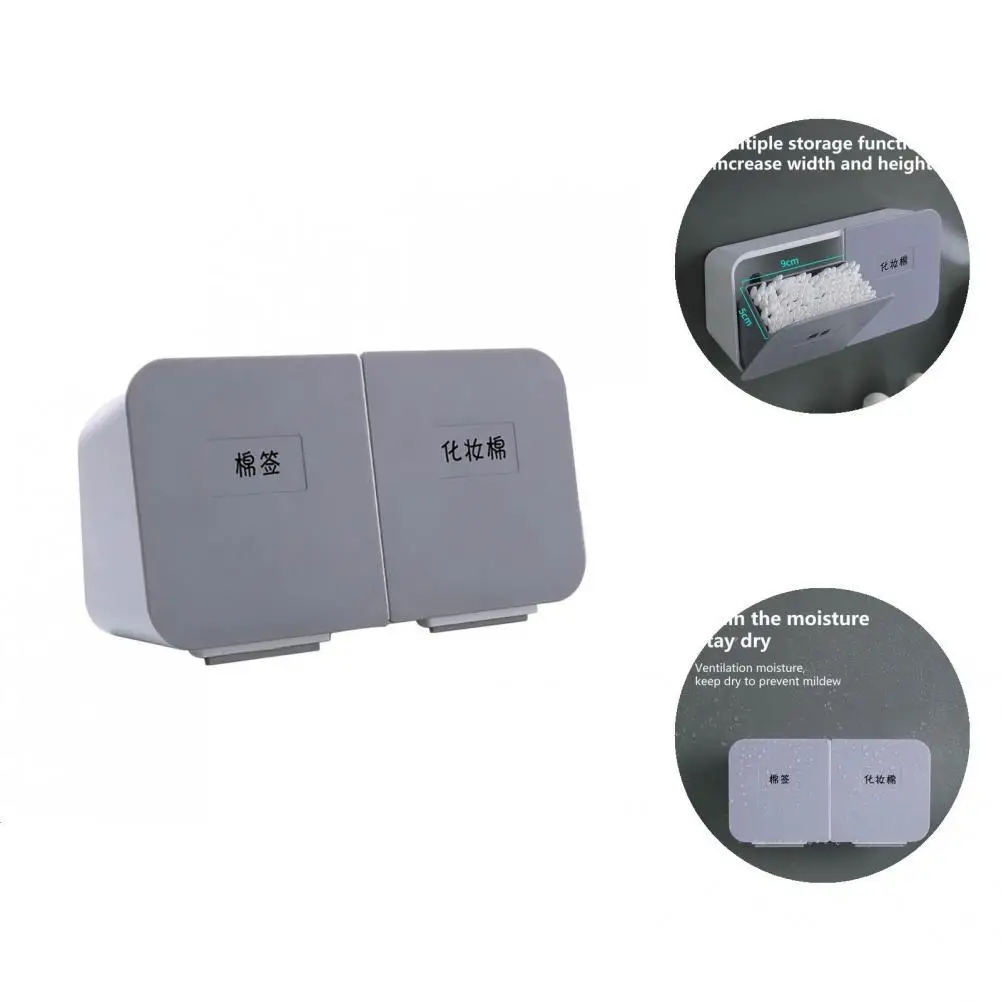 

Durable Compact long durability Modern Makeup Pads Storage Canister Cotton Swab Holder Wall Cotton Swab Holder