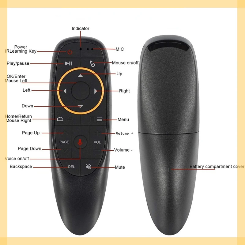 

Voice Air Mouse with USB 2.4GHz Wireless 6 Axis Gyroscope Microphone IR Remote Control For Laptop PC Android TV Box