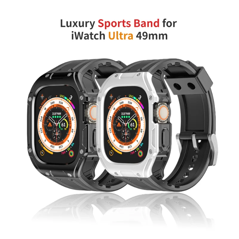

Роскошный спортивный ремешок для Apple Watch Ultra 49 мм ТПУ ремешок для IWatch Ultra 49 модификация комплект полный защитный браслет