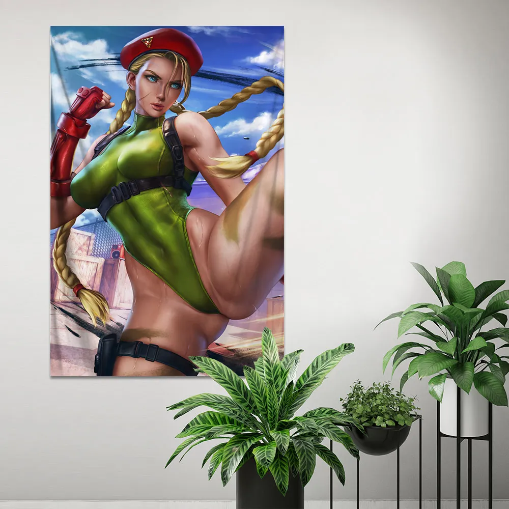 VIDEOJUEGO DE LUCHA SF sexy girl Chunli, lienzo de póster, pintura decorativa de gran tamaño, impresión HD, tapiz artístico de pared, pintura de pared