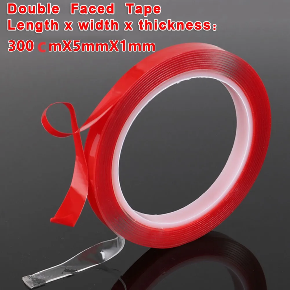 

300cm 5mm Car Sticker Double Sided Acrylic Tape Adhesive Seamless Transparent Waterproof Acrylic Clear Invisible Film Strong Adh