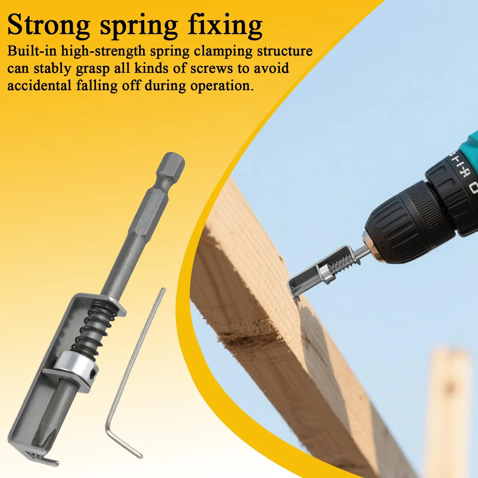 

Держатель винта для дрели Пружинный держатель винта Адаптер для фиксации бит Быстроразъемное крепление для оборудования для ремонта гаража