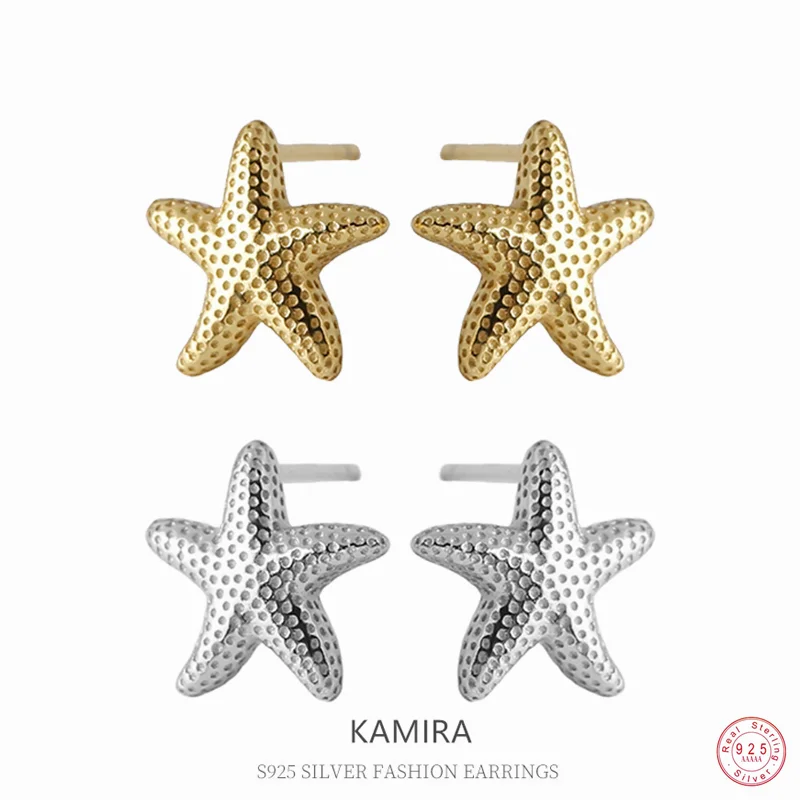 KAMIRA уникальные серьги-гвоздики со звездами из стерлингового серебра 925 пробы для
