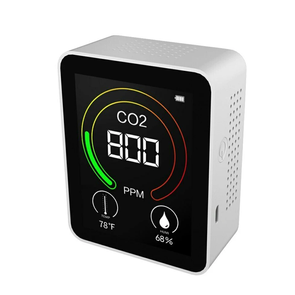 

Air Quality Tester Home Office USB Rechargeable Air Quality Meter Digital Analyzer 3-in-1 TVOC Infrared USB air quality tester