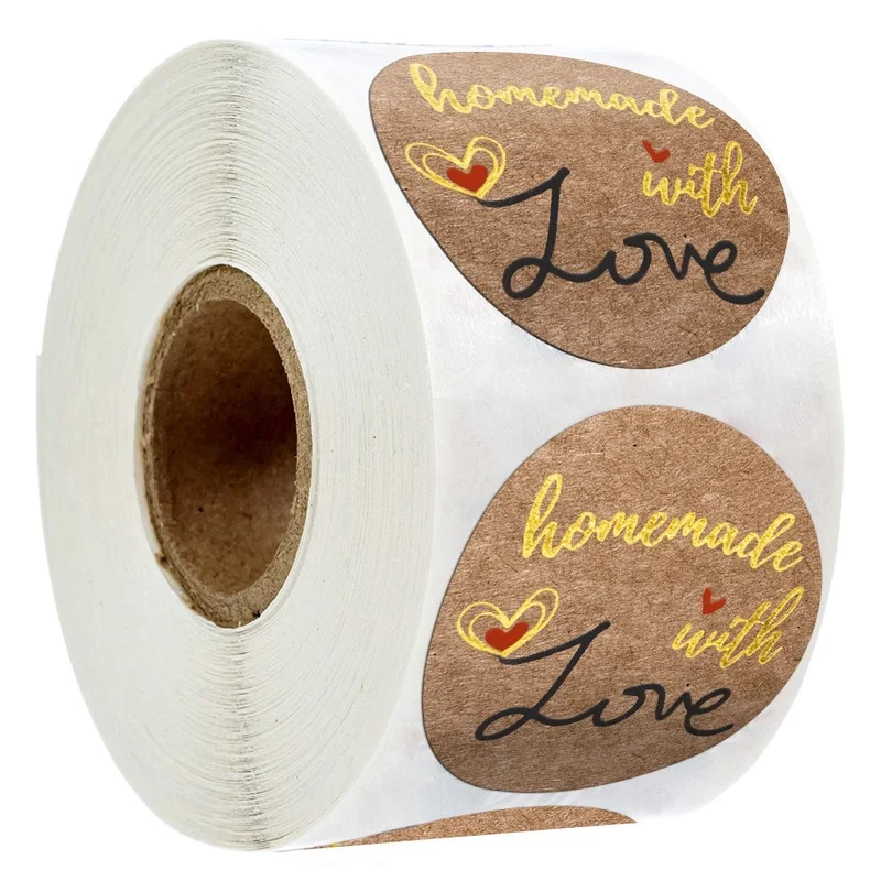 

50-500pcs Bake Handicraft Decoration Gift Wrapping Roll Gold Stamping Thank You Baking Sticker Label Stationery Sticker 1 Inch