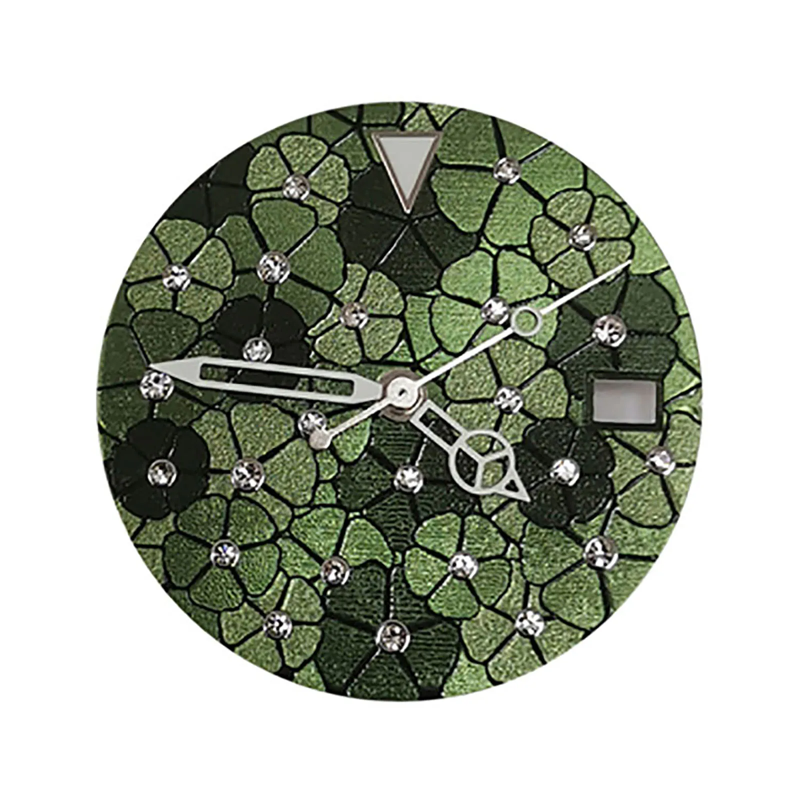 New 28.5MM Green Luminous Floral Watch Dial+ Hands Kits for NH35/NH36/4R/7S Movement Dials Modified Watch Accessories